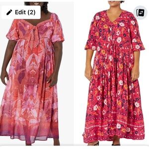 Loralette Pink and Red Flutter Sleeve Sundress